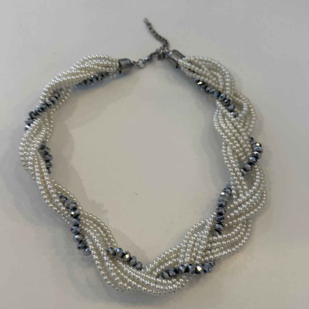 Elegant Pearl and Silver Beaded Necklace